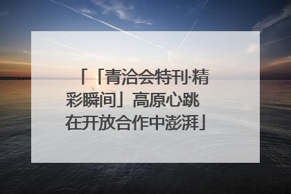 「青洽会特刊·精彩瞬间」高原心跳 在开放合作中澎湃