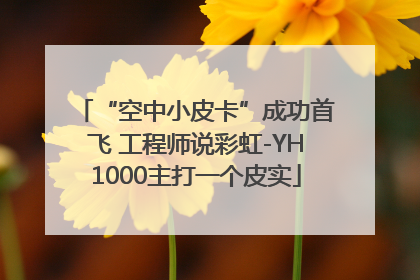 “空中小皮卡”成功首飞 工程师说彩虹-YH1000主打一个皮实