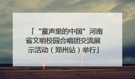 “童声里的中国”河南省文明校园合唱团交流展示活动（郑州站）举行