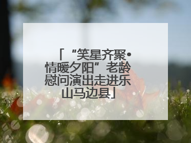 “笑星齐聚•情暖夕阳”老龄慰问演出走进乐山马边县