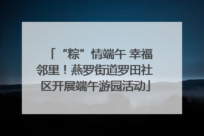 “粽”情端午 幸福邻里！燕罗街道罗田社区开展端午游园活动
