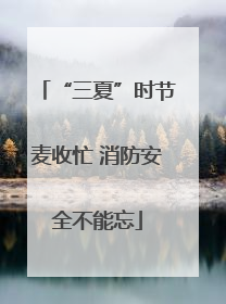 “三夏”时节麦收忙 消防安全不能忘