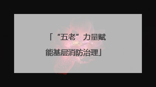 “五老”力量赋能基层消防治理