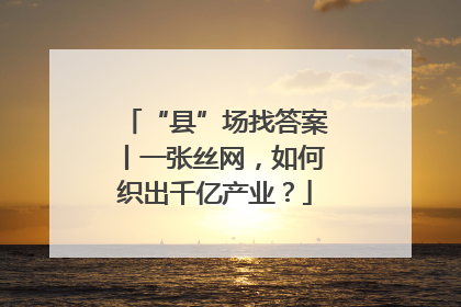 “县”场找答案丨一张丝网，如何织出千亿产业？