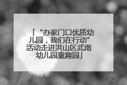 “办家门口优质幼儿园，我们在行动”活动走进洪山区武南幼儿园童趣园