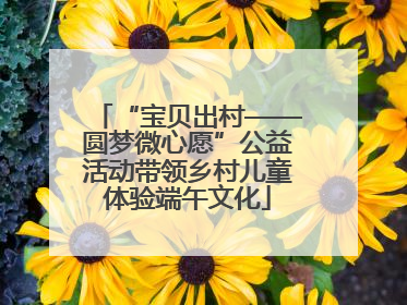 “宝贝出村——圆梦微心愿”公益活动带领乡村儿童体验端午文化