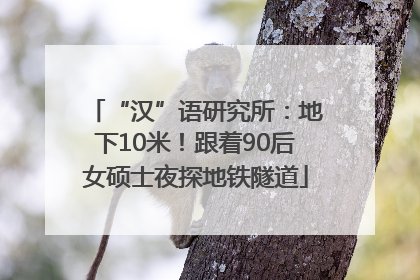 “汉”语研究所：地下10米！跟着90后女硕士夜探地铁隧道