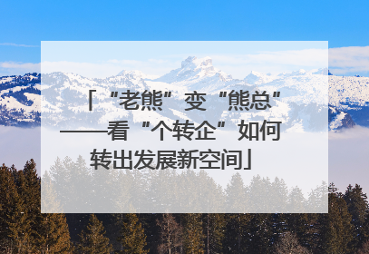 “老熊”变“熊总”——看“个转企”如何转出发展新空间