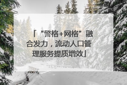 “警格+网格”融合发力，流动人口管理服务提质增效