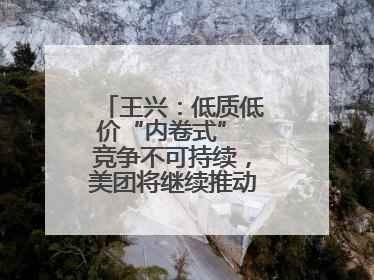 王兴：低质低价“内卷式” 竞争不可持续，美团将继续推动行业健康发展