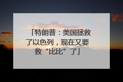 特朗普：美国拯救了以色列，现在又要救“比比”了