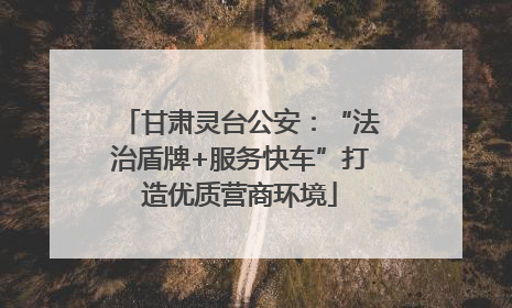 甘肃灵台公安：“法治盾牌+服务快车”打造优质营商环境