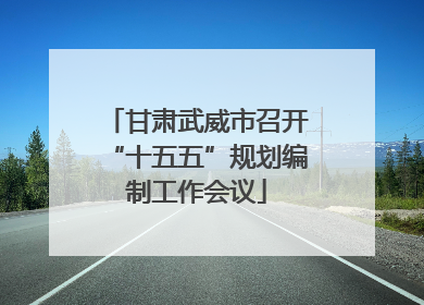 甘肃武威市召开“十五五”规划编制工作会议