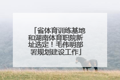 省体育训练基地和湖南体育职院新址选定！毛伟明部署规划建设工作