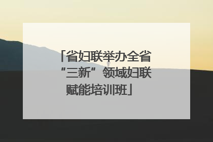 省妇联举办全省“三新”领域妇联赋能培训班