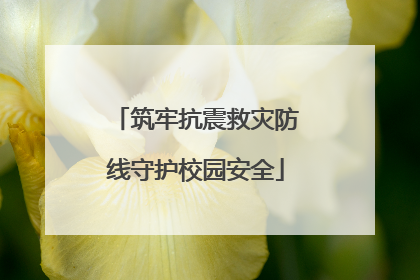 筑牢抗震救灾防线守护校园安全