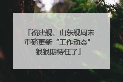 福建舰、山东舰周末重磅更新“工作动态” 狠狠期待住了