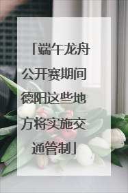 端午龙舟公开赛期间德阳这些地方将实施交通管制