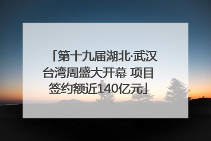 第十九届湖北·武汉台湾周盛大开幕 项目签约额近140亿元