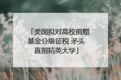 美国拟对高校捐赠基金分级征税 矛头直指精英大学