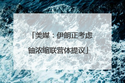 美媒：伊朗正考虑铀浓缩联营体提议
