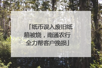 纸币误入废旧纸箱被烧，南通农行全力帮客户挽损