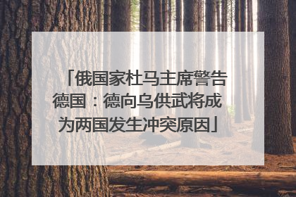 俄国家杜马主席警告德国：德向乌供武将成为两国发生冲突原因