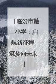 临汾市第二小学：启航新征程 筑梦向未来
