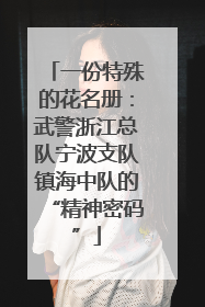 一份特殊的花名册：武警浙江总队宁波支队镇海中队的“精神密码”