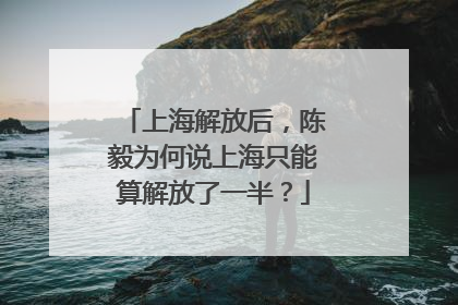 上海解放后，陈毅为何说上海只能算解放了一半？