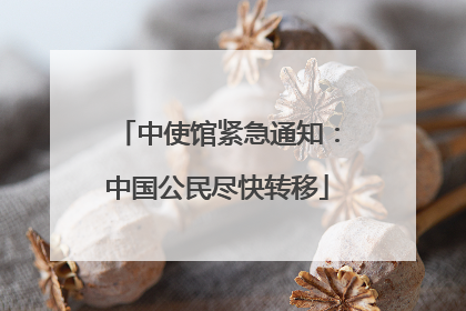 中使馆紧急通知：中国公民尽快转移