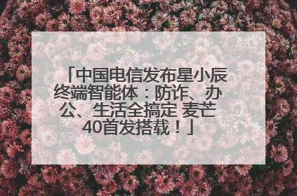 中国电信发布星小辰终端智能体：防诈、办公、生活全搞定 麦芒40首发搭载！