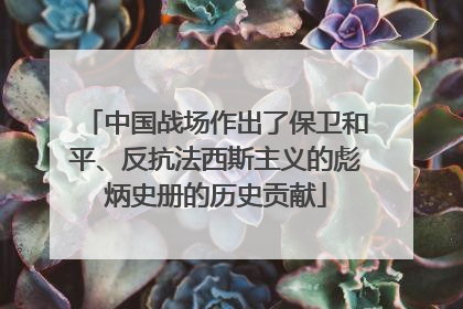 中国战场作出了保卫和平、反抗法西斯主义的彪炳史册的历史贡献
