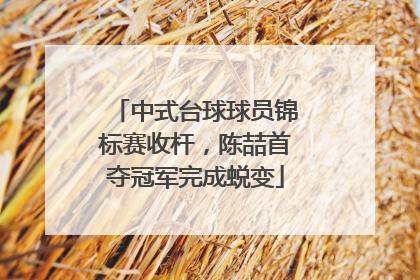 中式台球球员锦标赛收杆，陈喆首夺冠军完成蜕变