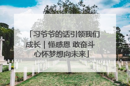 习爷爷的话引领我们成长｜懂感恩 敢奋斗 心怀梦想向未来