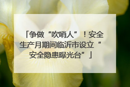 争做“吹哨人”！安全生产月期间临沂市设立“安全隐患曝光台”