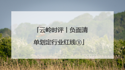 云岭时评丨负面清单划定行业红线③