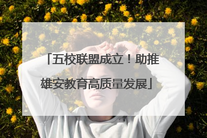 五校联盟成立！助推雄安教育高质量发展