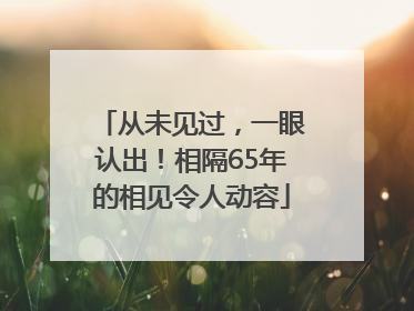 从未见过，一眼认出！相隔65年的相见令人动容