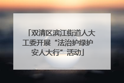 双清区滨江街道人大工委开展“法治护绿护安人大行”活动