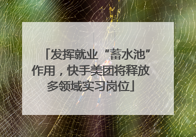发挥就业“蓄水池”作用,快手美团将释放多领域实习岗位