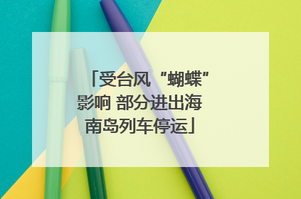 受台风“蝴蝶”影响 部分进出海南岛列车停运