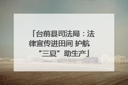 台前县司法局：法律宣传进田间 护航“三夏”助生产