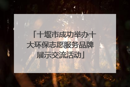 十堰市成功举办十大环保志愿服务品牌展示交流活动