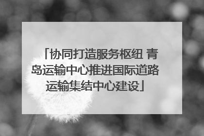 协同打造服务枢纽 青岛运输中心推进国际道路运输集结中心建设