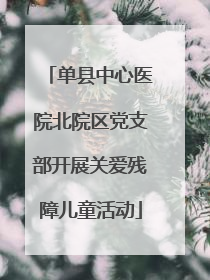 单县中心医院北院区党支部开展关爱残障儿童活动