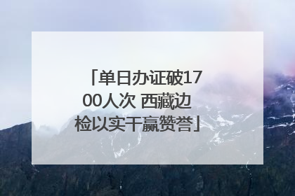 单日办证破1700人次 西藏边检以实干赢赞誉
