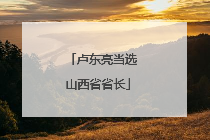 卢东亮当选山西省省长