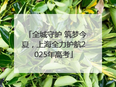 全城守护 筑梦今夏，上海全力护航2025年高考