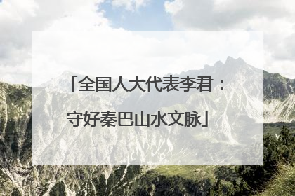 全国人大代表李君：守好秦巴山水文脉